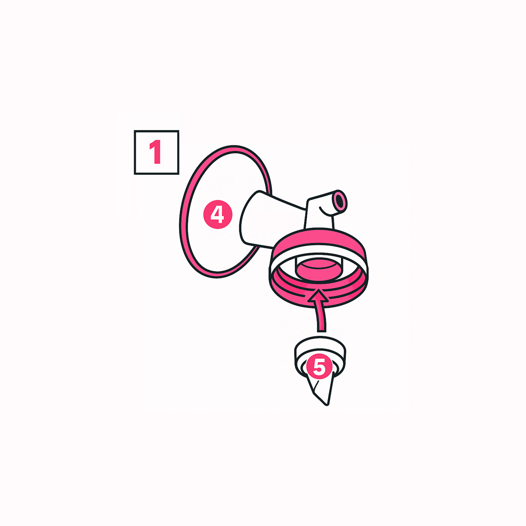 Pousser la valve dans la téterelle